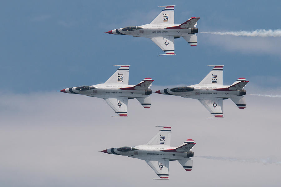 U.S. Air Force Thunderbirds Diamond Formation Photograph by Tony Hake