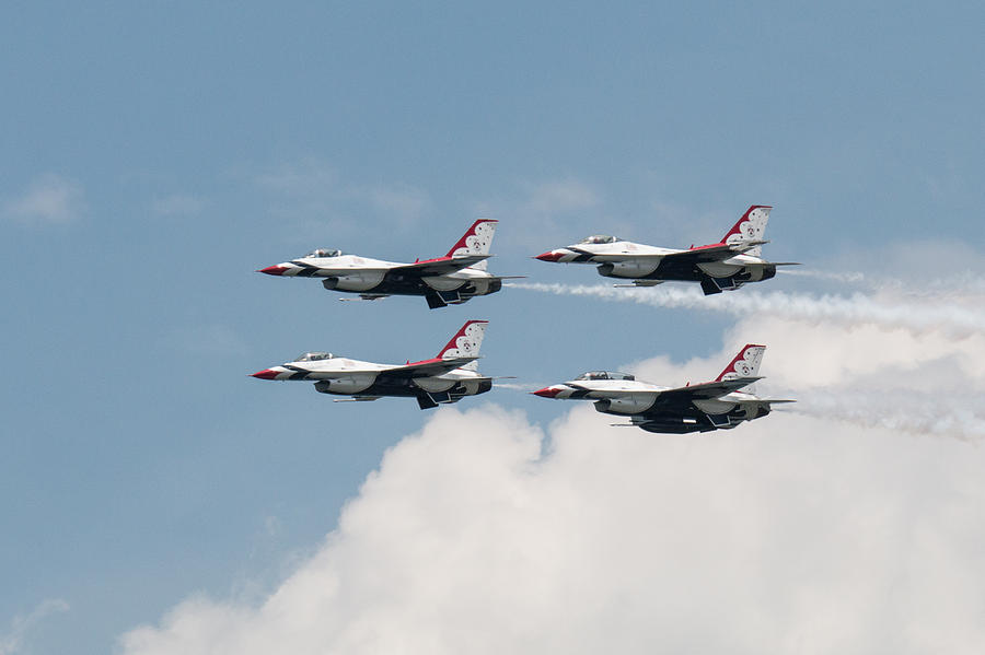 U.S. Air Force Thunderbirds Four Ship Beauty Pass Photograph by Tony Hake