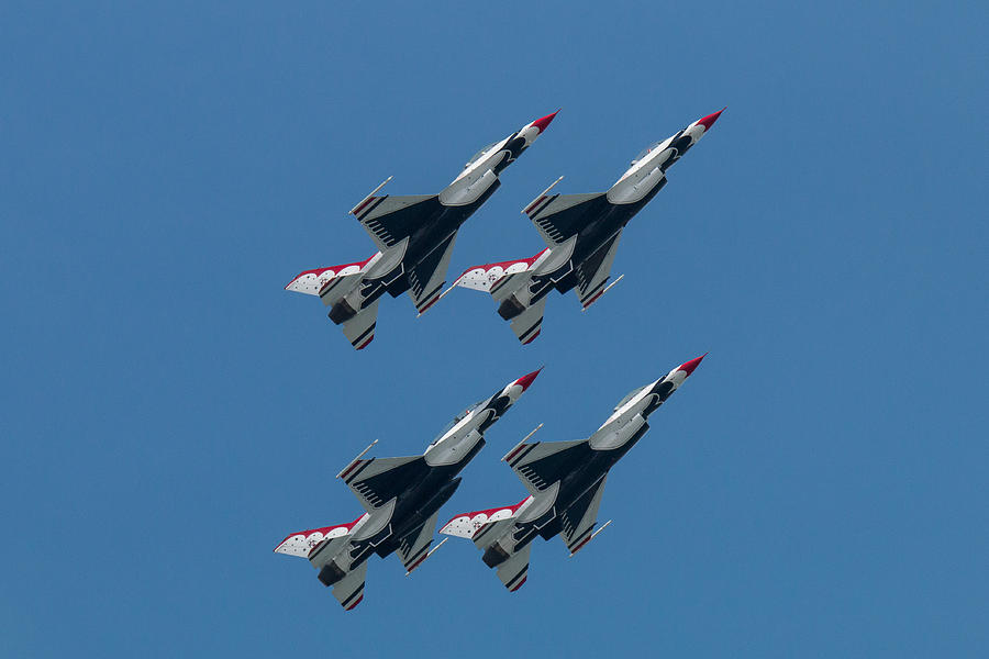 U.S. Air Force Thunderbirds Four Ship Climb Photograph by Tony Hake