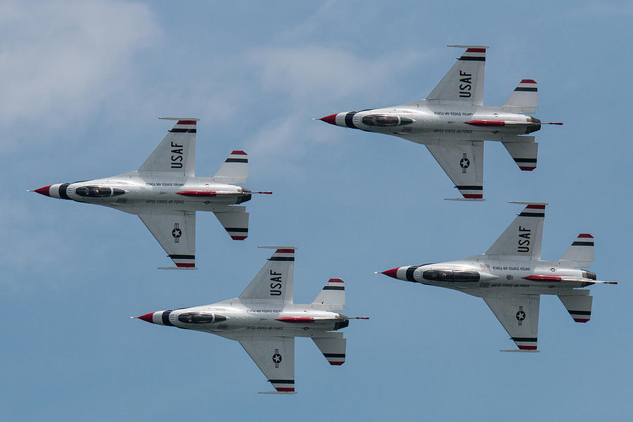 U.S. Air Force Thunderbirds Four Ship Flyby Photograph by Tony Hake
