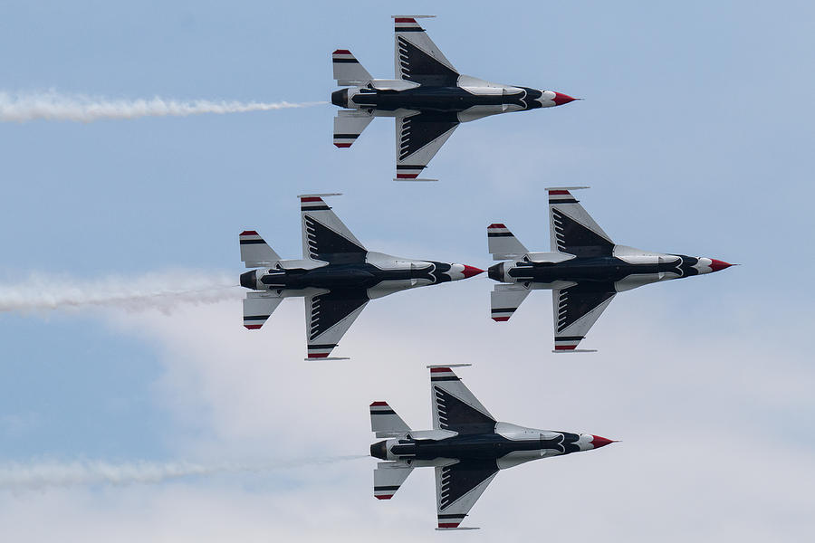 U.S. Air Force Thunderbirds Four Ship Pass Photograph by Tony Hake