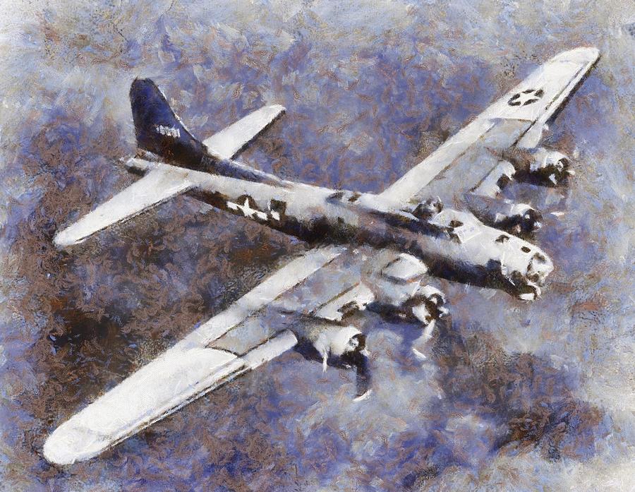 B-17 Painting - US Airforce B-17 Bomber WWII by Esoterica Art Agency