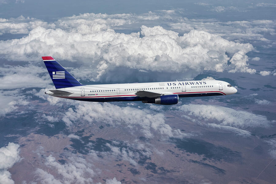 US Airways Boeing 757-200 Mixed Media by Erik Simonsen