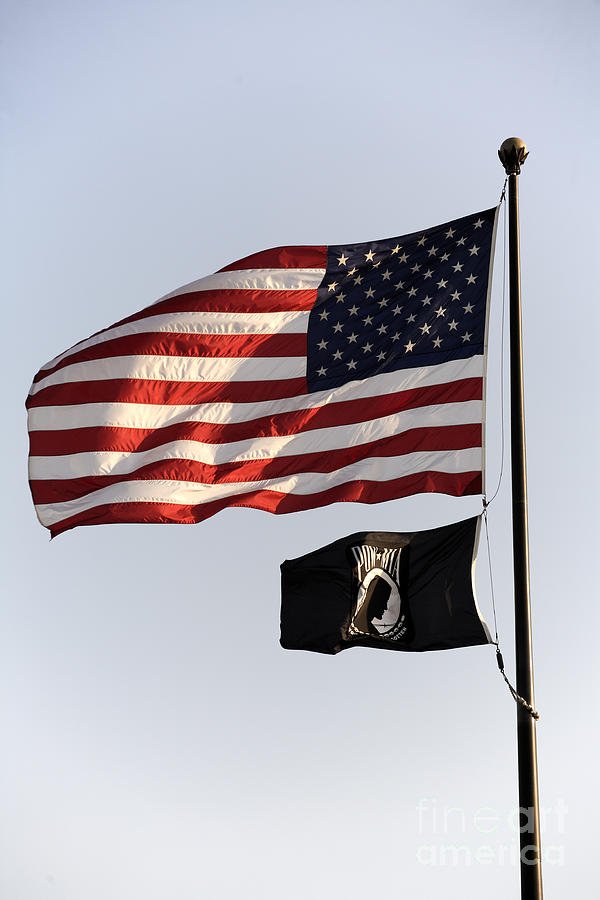 US and POW-MIA Flags Photograph by William Kuta