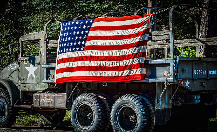 Fourth Of July Photograph - US Army Truck Patriotism by Black Brook Photography