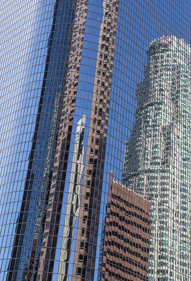 US Bank Tower Reflected in California Plaza Building Photograph by Roslyn Wilkins