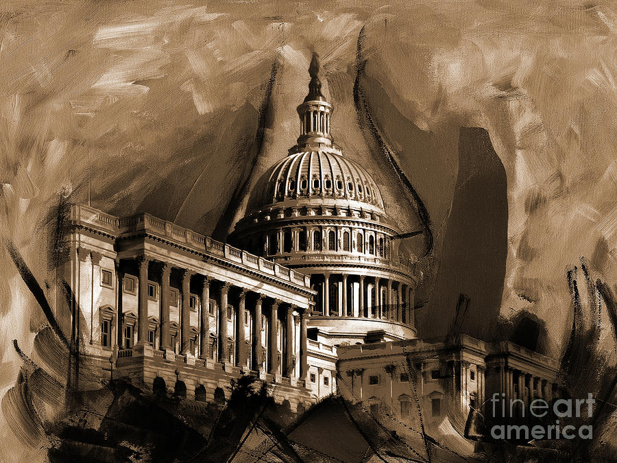 Capitol Building, Washington, D.c-001 Painting by Gull G