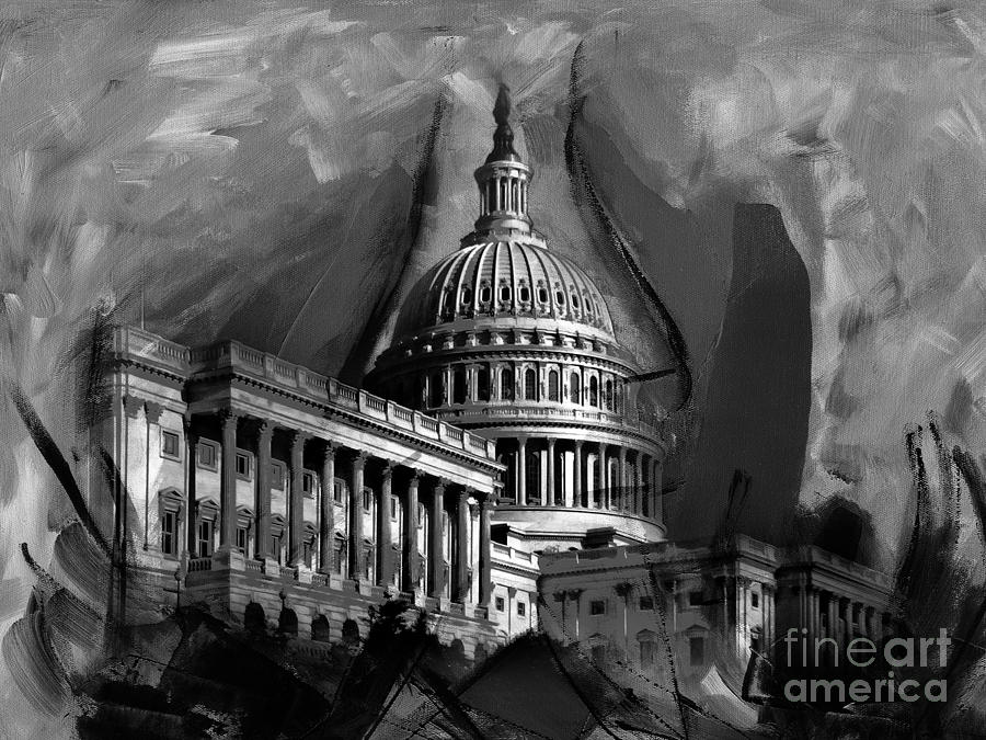 Capitol Building, Washington, D.c-009 Painting by Gull G