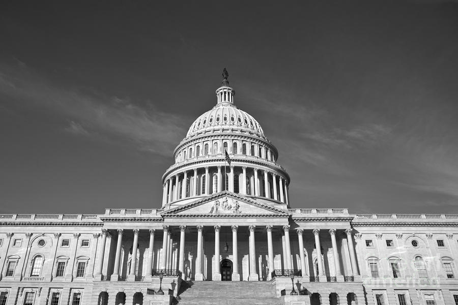 Black And White Photograph - U.S. Capitol Building by Diane Diederich