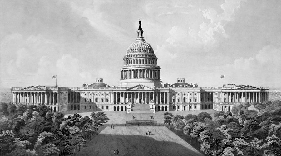 US Capitol Building Drawing by War Is Hell Store