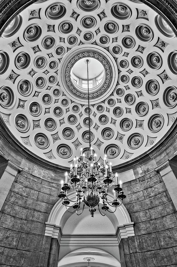 US Capitol Rotunda Washington DC BW Photograph by Susan Candelario