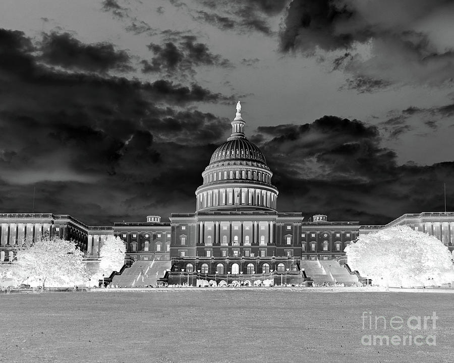 US Capitol Washington DC Negative Photograph by Kimberly Blom-Roemer