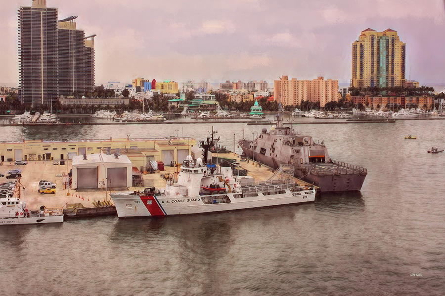 U.S. Coast Guard at Miami - Abstractive Photograph by John M Bailey