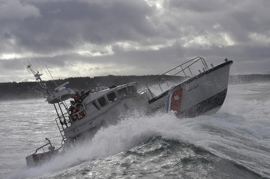 Boat Photograph - U.s. Coast Guard Motor Life Boat Brakes by Stocktrek Images
