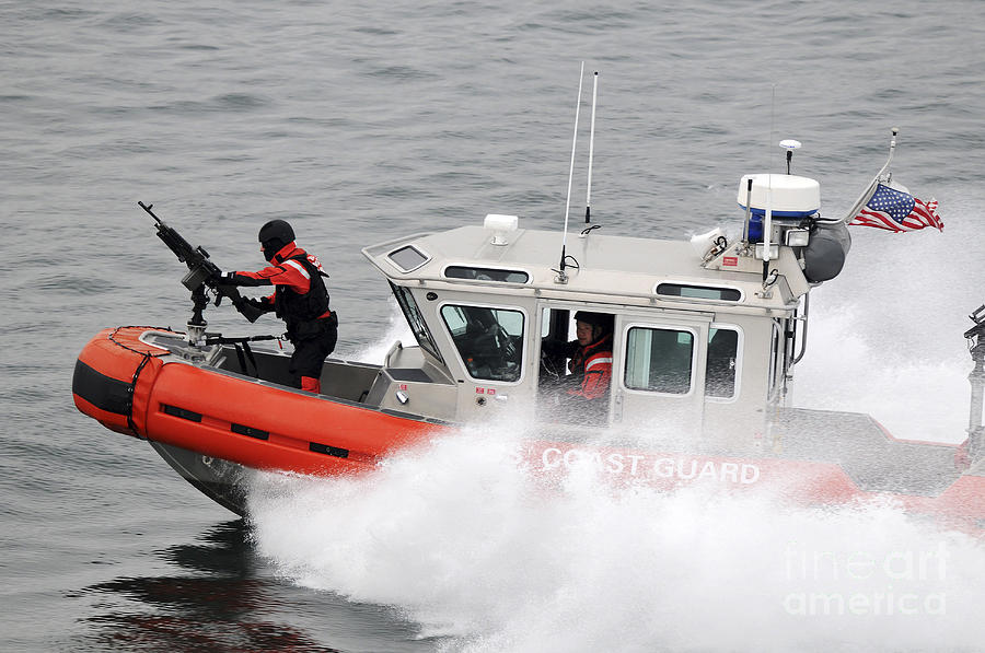 U.s. Coast Guardsmen Aboard A Security Photograph By Stocktrek Images