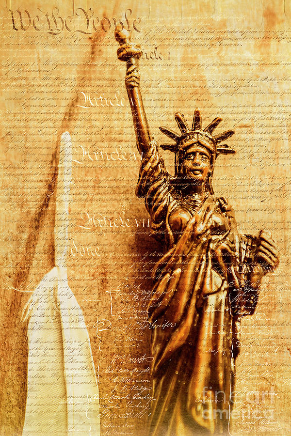 Statue Of Liberty Photograph - US constitution by Jorgo Photography