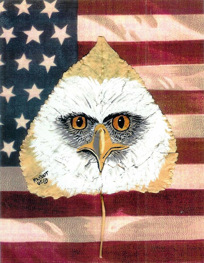 U.S. Flag Eagle Painting by Ralph Root