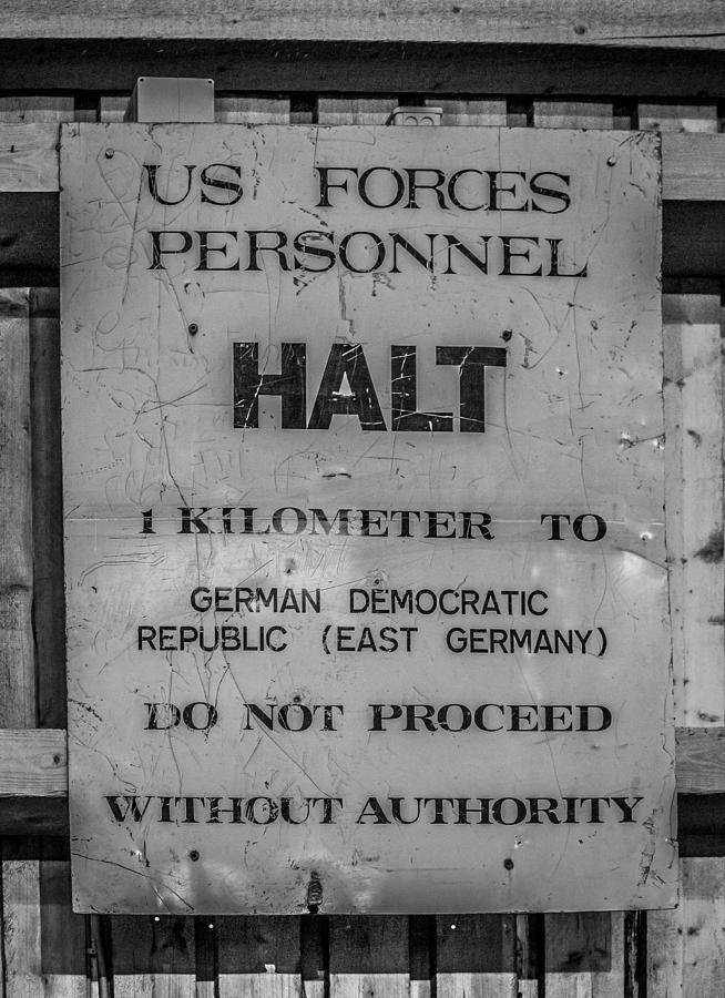 US Forces Personnel Halt Sign Photograph by Shirley Radabaugh