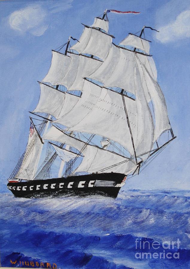 Constitution Painting - US Frigate Constitution by Bill Hubbard