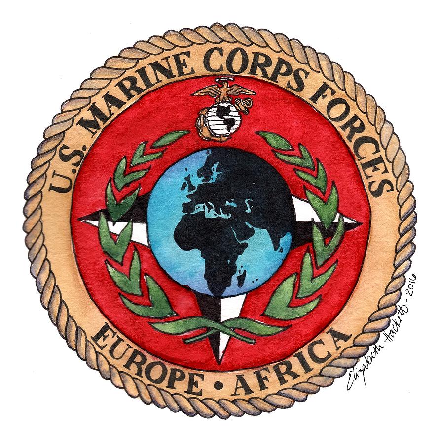 U.S. Marine Corps Forces Europe - Africa Painting by Betsy Hackett