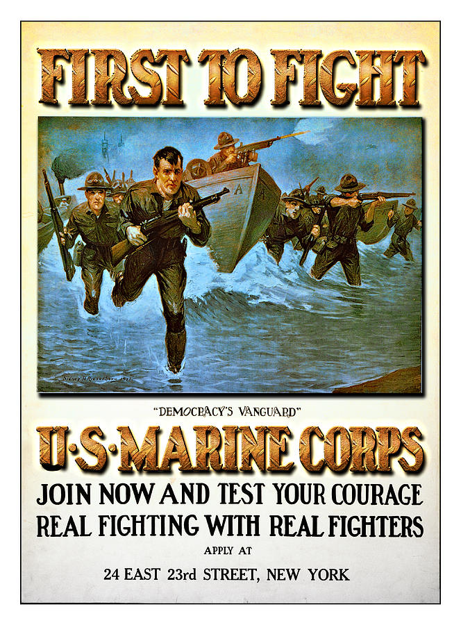 US Marines Corps Poster Digital Art by Carlos Diaz