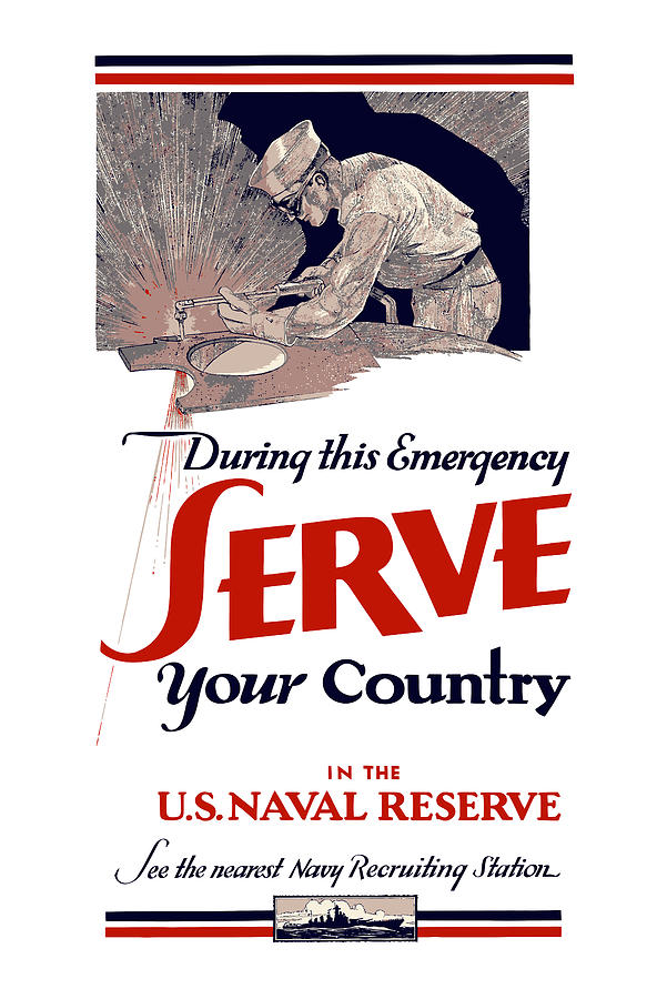 US Naval Reserve Serve Your Country Painting by War Is Hell Store