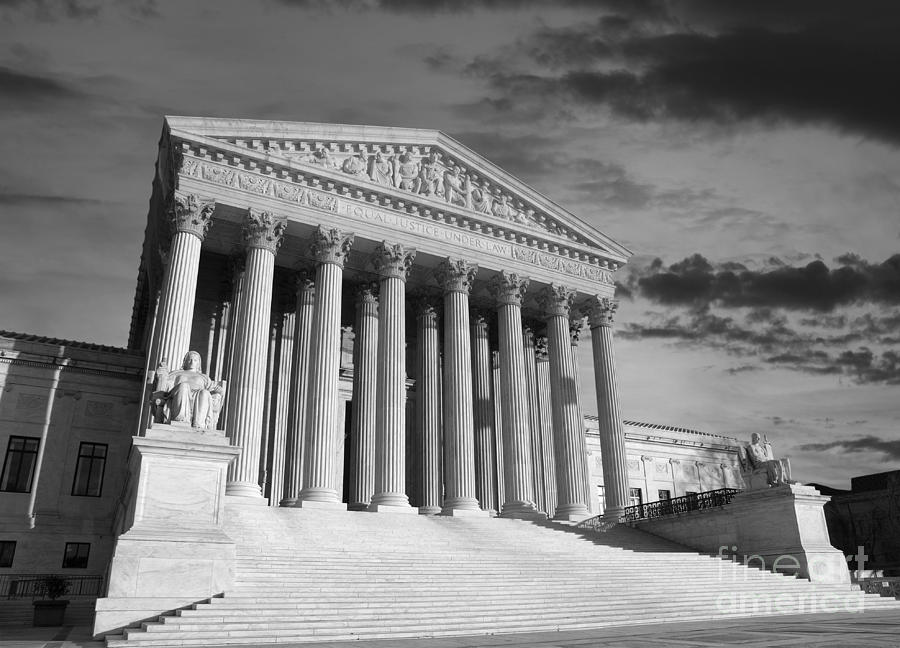 US Supreme Court Black and White Photograph by Trekkerimages