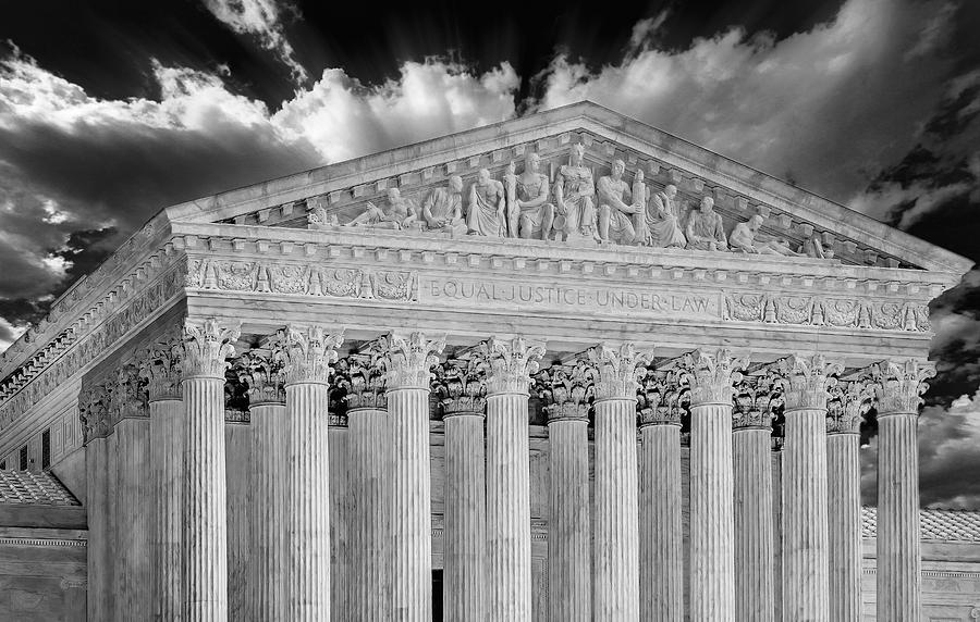 US Supreme Court II BW Photograph by Susan Candelario