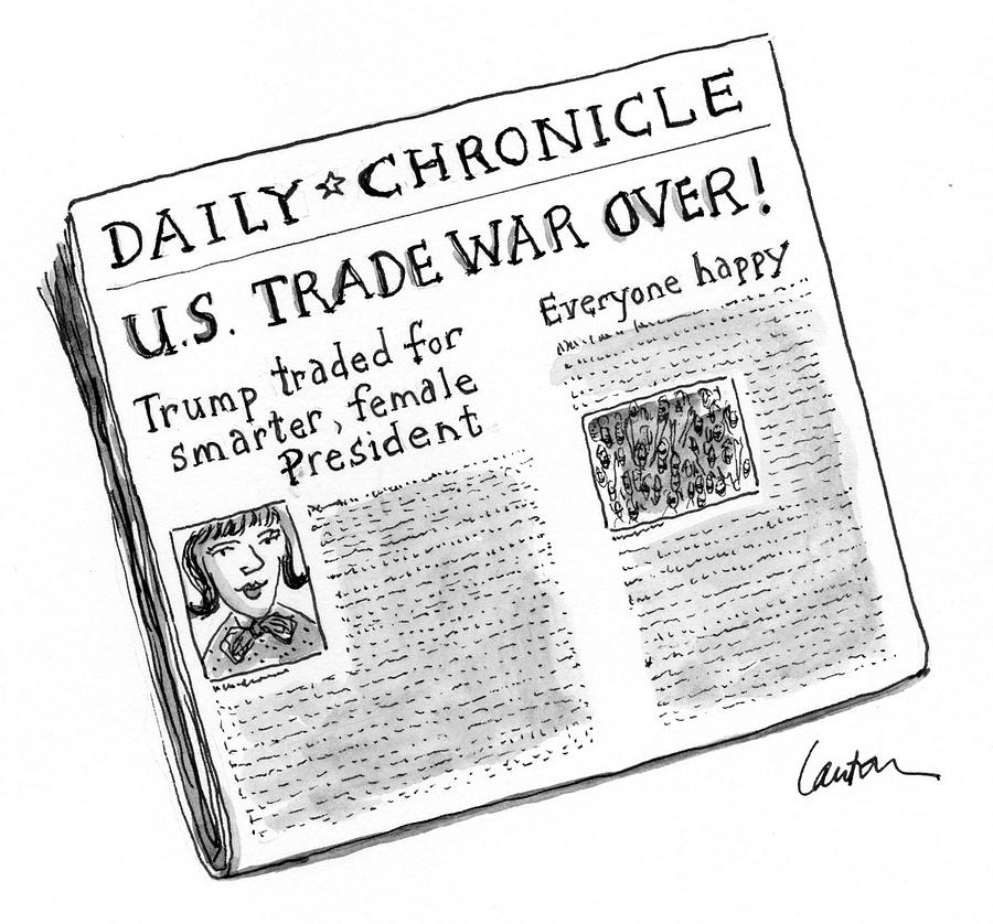 US Trade War Over Drawing by Mary Lawton