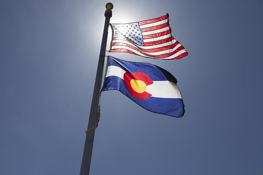 USA and Colorado Flags Photograph by Lori Werhane - Fine Art America