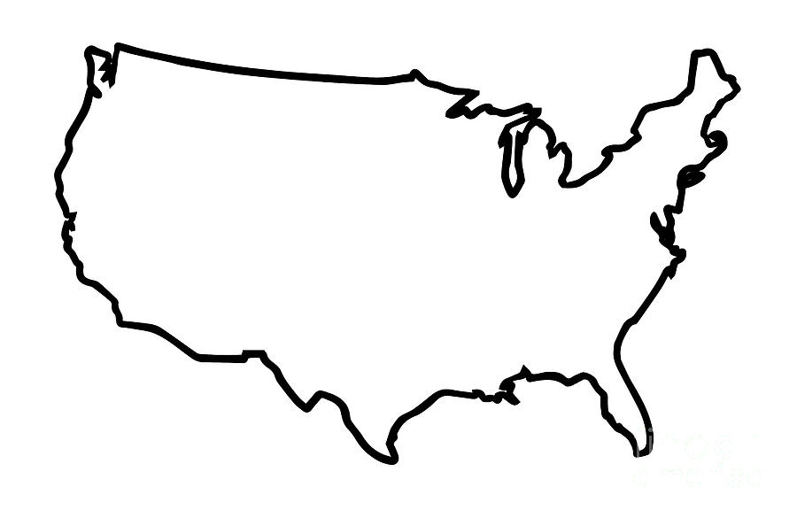 USA Broad Outline Map Digital Art by Bigalbaloo Stock - Fine Art America