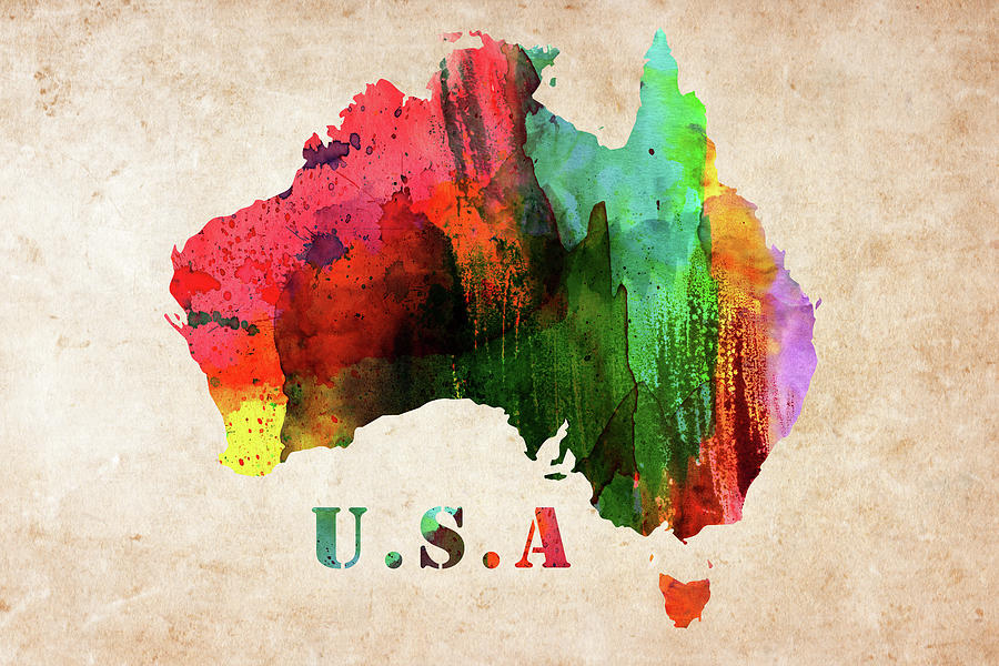 Usa Colorful Watercolor Map Digital Art By Mihaela Pater Pixels 