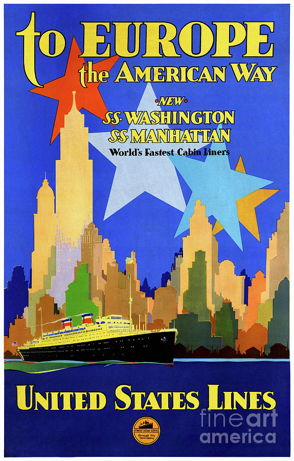 Vintage Mixed Media - USA Cruise Lines Vintage Poster Restored by Vintage Treasure