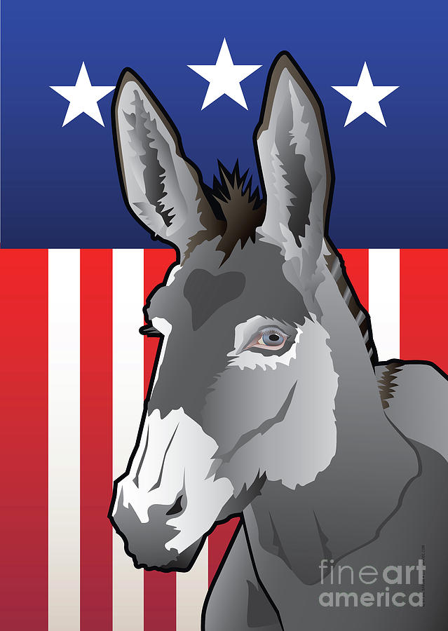 USA Donkey Digital Art by Joe Barsin