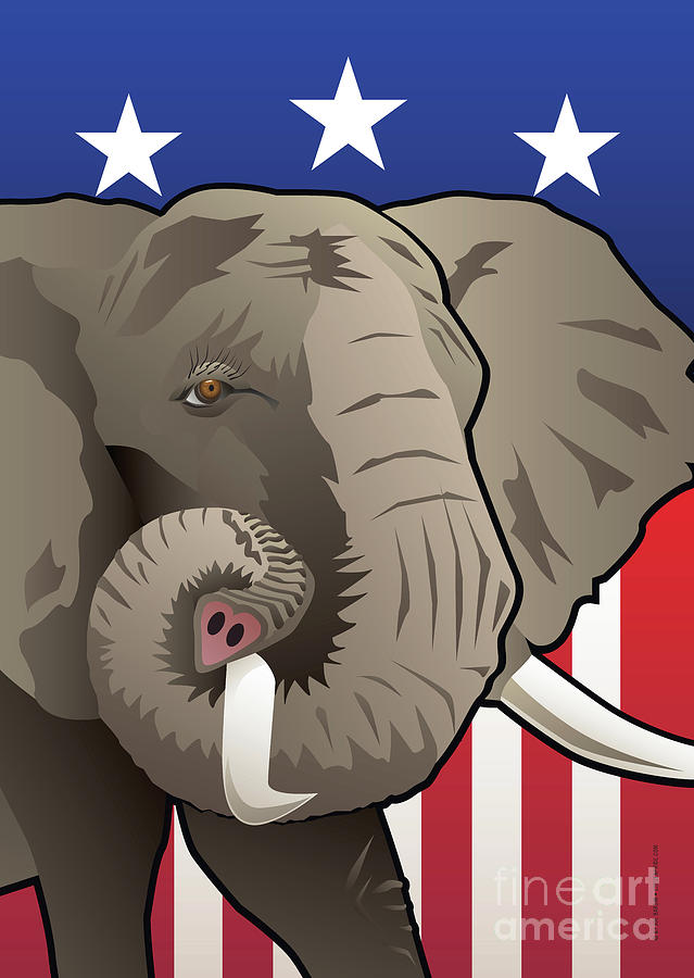 USA Elephant Digital Art by Joe Barsin