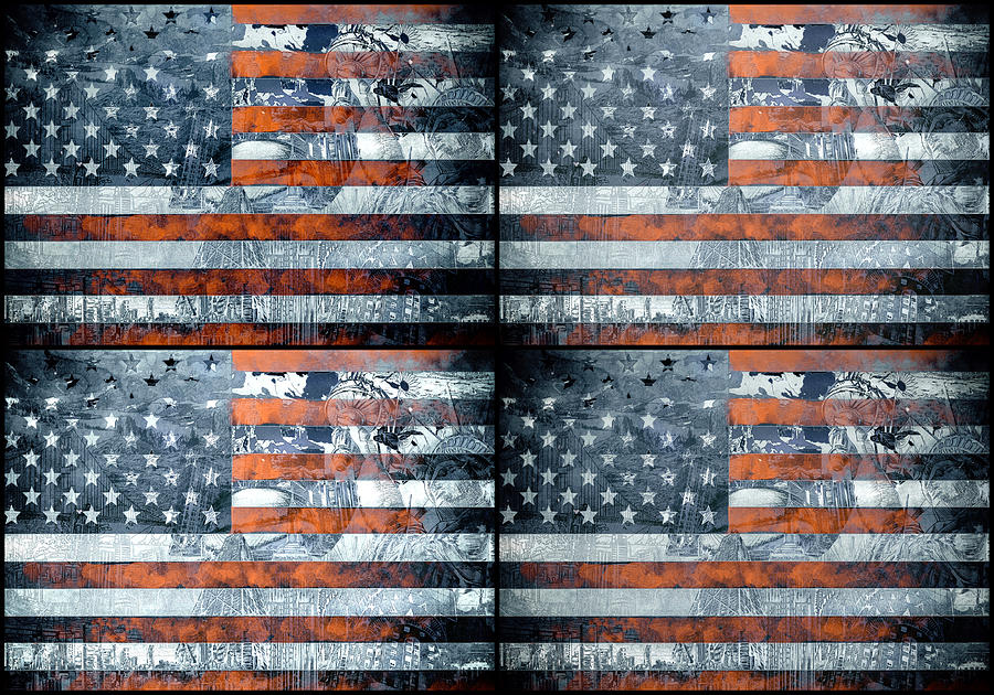Usa flag 9 Painting by Bekim M