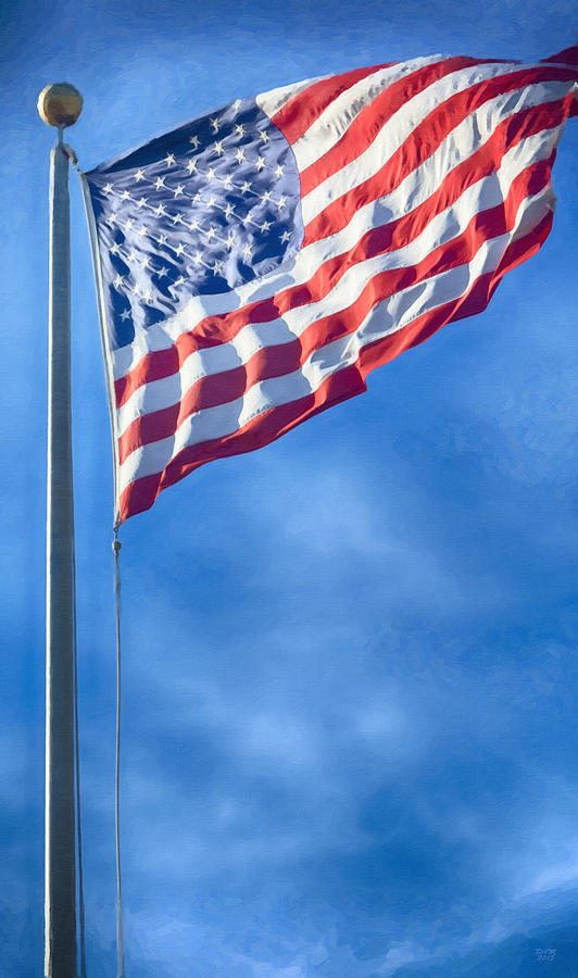 Flag Painting - USA Flag by David Millenheft