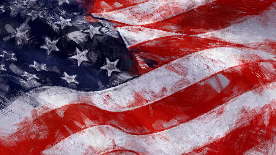 The USA Flag Grunge Digital Art by Tanya Gordeeva