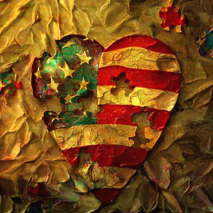 USA heart Digital Art by Bruce Rolff