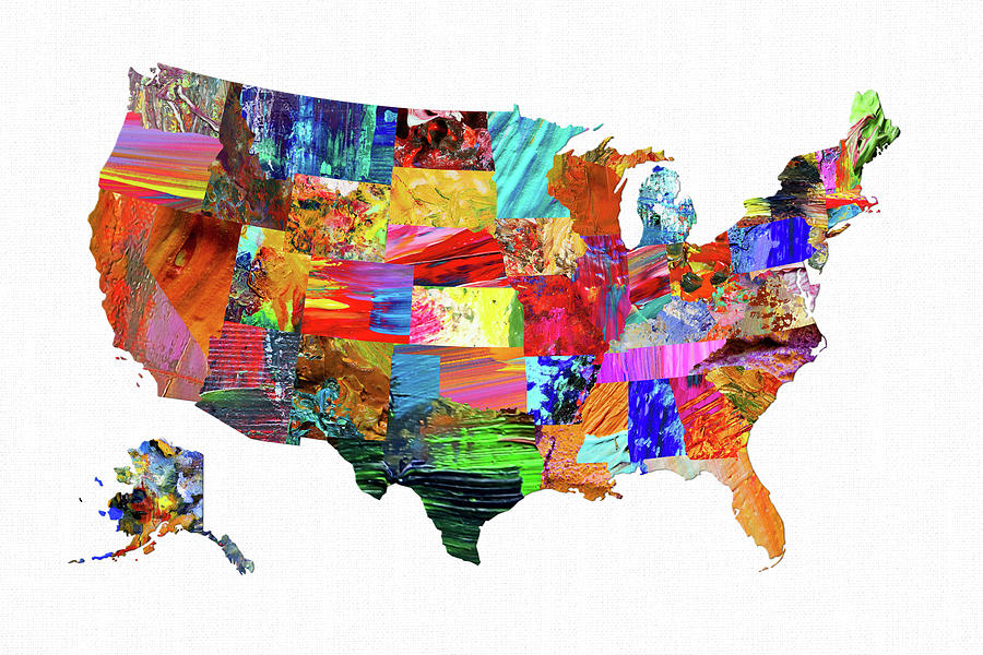 Usa Map 12 Digital Art by Malinda Spaulding