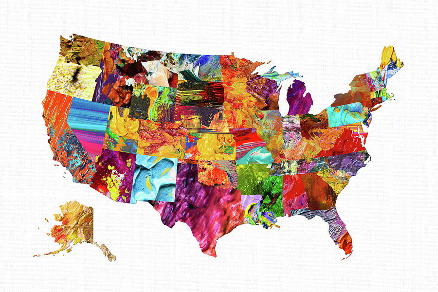 Usa Map 14 Digital Art by Malinda Spaulding