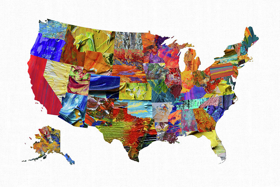 Usa Map 19 Digital Art by Malinda Spaulding