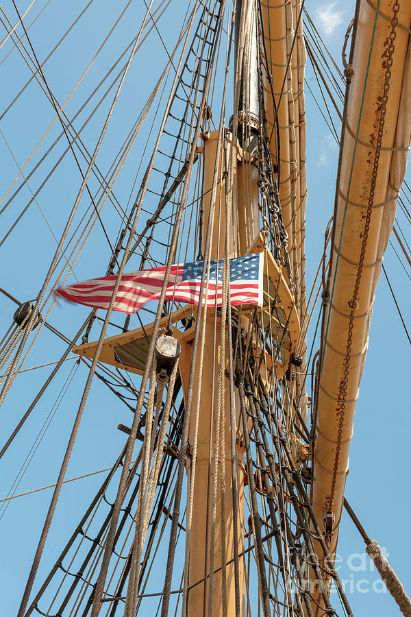 USA Mast Flag Photograph by Dale Powell