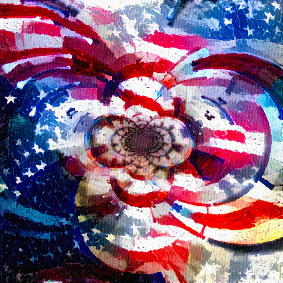 Abstract Digital Art - USA National Colors by Bruce Rolff