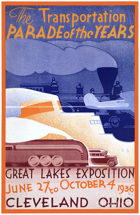 Vintage Mixed Media - USA Ohio Expo Vintage Poster Restored by Vintage Treasure