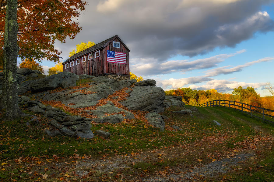 USA Patriotic Rustic Barn Photograph by Susan Candelario