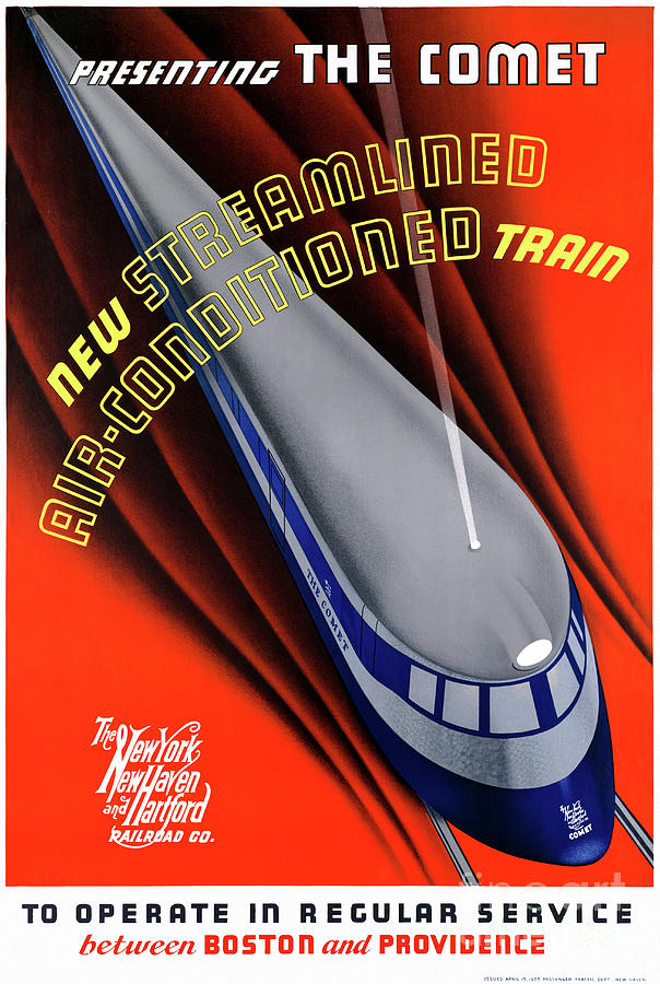 Vintage Mixed Media - USA The Comet Vintage Travel Poster Restored by Vintage Treasure