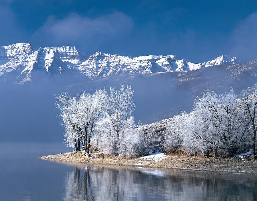 Winter Photograph - Usa, Utah, Deer Creek State Park by Panoramic Images