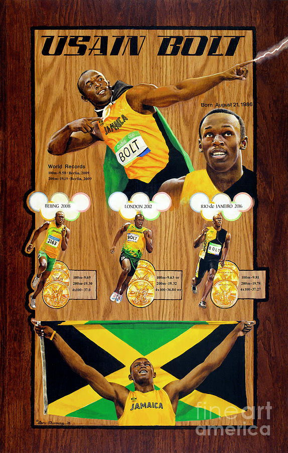 Usain Bolt Painting by Gary Thomas - Pixels