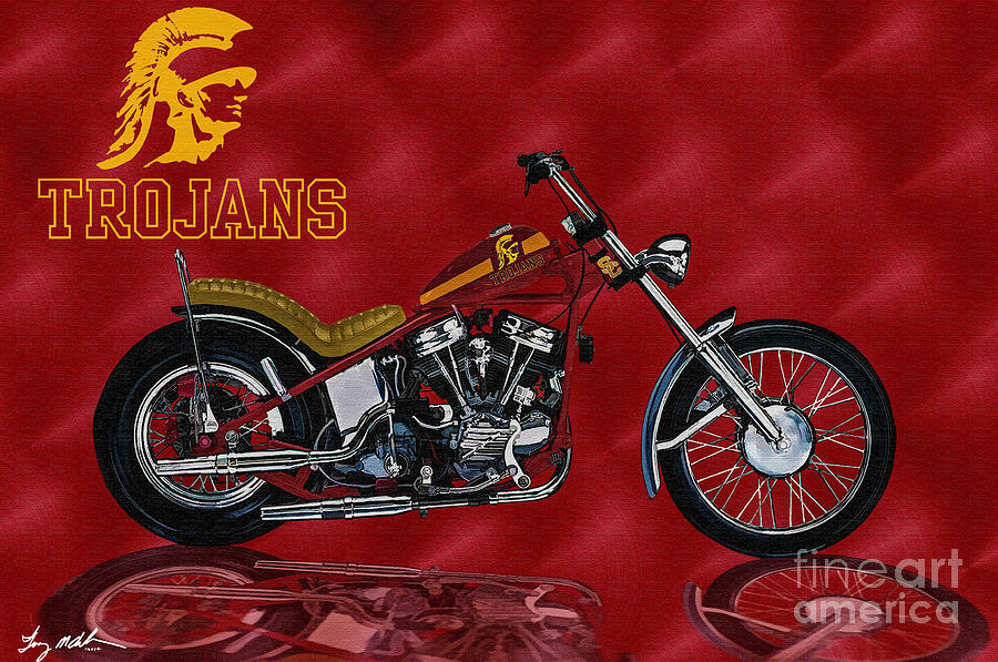 USC Trojans Chopper - Oil Digital Art by Tommy Anderson